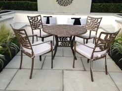 Leaf 4 Seater Round Table And Chairs 'set' -Garden Comfort Shop leaf 4 seater round table chairs set XL 14 2