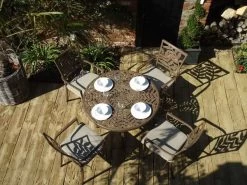 Leaf 4 Seater Round Table And Chairs 'set' -Garden Comfort Shop leaf dining set 4 XL 2 2