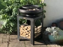 Modular Kitchen Fire Bowl With Log Store