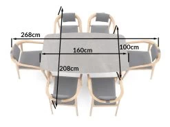 Mustique 6 Chair Dining Set | FSC® Certified 25 Mustique 6 Chair Dining Set | FSC® Certified -Garden Comfort Shop mustique 6 chair dims 01