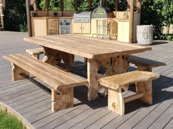 Nature Teak Bench Set 3m -Garden Comfort Shop nature bench set 5xl 1 1