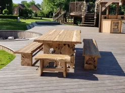 Nature Teak Bench Set 3m -Garden Comfort Shop nature bench set 6xl 1 1