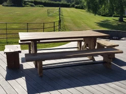 Nature Teak Bench Set 3m -Garden Comfort Shop nature bench set 7xl 2 1