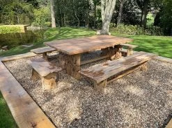 Nature Teak Bench Set 3m -Garden Comfort Shop nature bench 1 xl 1 1