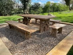 Nature Teak Bench Set 3m -Garden Comfort Shop nature bench 3 xl 1 1