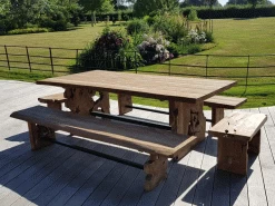 Nature Teak Bench Set 3m -Garden Comfort Shop nautre bench set 4xl 1 1