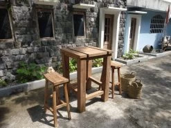 Reclaimed Teak Square Bar Table 8 Reclaimed Teak Square Bar Table -Garden Comfort Shop new reclaimed bar set2 2 1