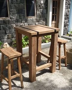 Reclaimed Teak Square Bar Table