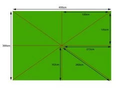 4m X 3m Rectangular - 8 Pockets Canopy Only