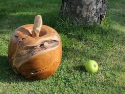 Apple Wooden Ornament 41 Apple Wooden Ornament -Garden Comfort Shop reclaimed teak apple large 1 bi