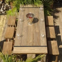 Reclaimed Teak Bar Table | 2m -Garden Comfort Shop reclaimed teak bar set xl 3 2