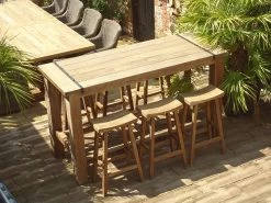 Reclaimed Teak Bar Table | 2m -Garden Comfort Shop reclaimed teak bar set 2 bi 1