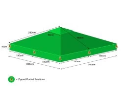Replacement 3m X 3m Deluxe Gazebo | Canopy
