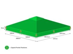 Replacement 4m X 3m Deluxe Gazebo | Top Canopy