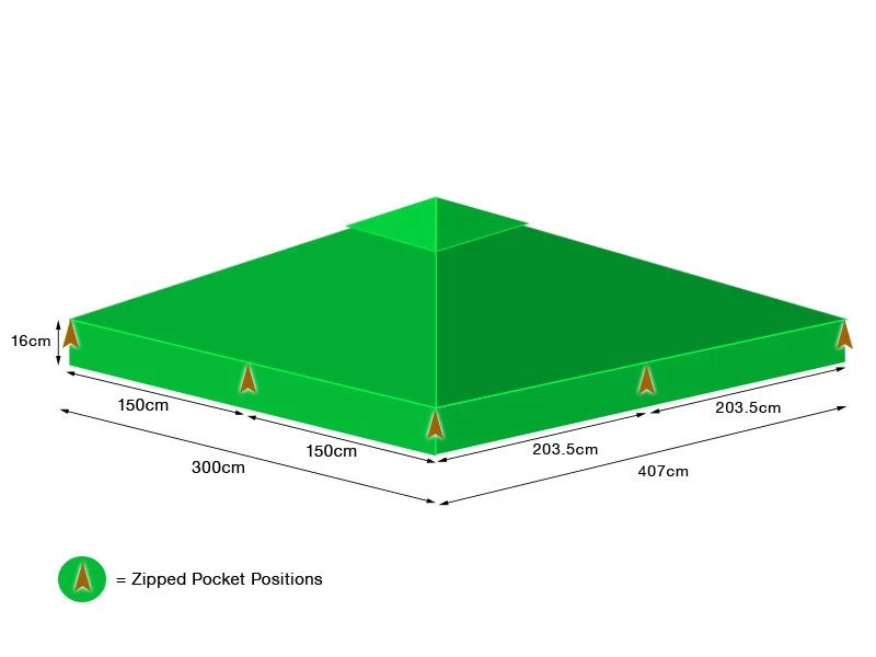 Replacement 4m X 3m Deluxe Gazebo | Top Canopy 3 Replacement 4m X 3m Deluxe Gazebo | Top Canopy
