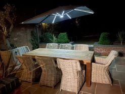 Royal 3M Square LED Parasol -Garden Comfort Shop royal overtable