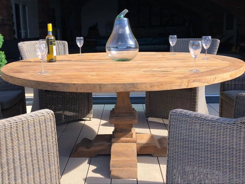 Seville 6 Chair Round Teak Dining Set 6 Seville 6 Chair Round Teak Dining Set - Image 4