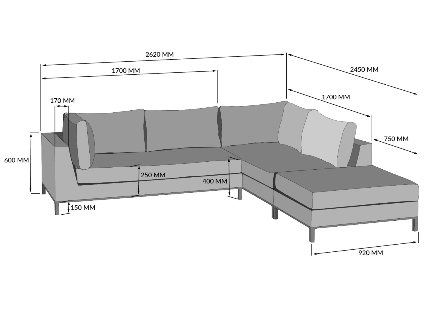 Sicilie Corner Sofa Unit (Right) | Ex Display 4 Sicilie Corner Sofa Unit (Right) | Ex Display - Image 2