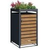 Galvanized Steel Wheelie Bin Cover With Planters | Single | PRE-ORDER 1 Galvanized Steel Wheelie Bin Cover With Planters | Single | PRE-ORDER -Garden Comfort Shop single planter bi 5