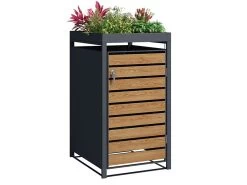 Galvanized Steel Wheelie Bin Cover With Planters | Single | PRE-ORDER