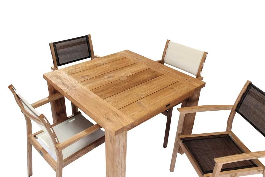 Regent 1m Table & 4 Stacking Chair | FSC® Certified 6 Regent 1m Table & 4 Stacking Chair | FSC® Certified - Image 4