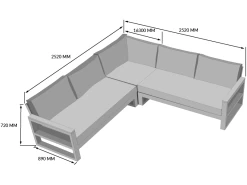 Soho Corner Sofa Set | FSC® Certified 24 Soho Corner Sofa Set | FSC® Certified -Garden Comfort Shop soho corner sofa set diagram 01
