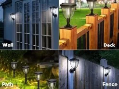 3 In 1 Solar Garden Stake & Wall Light -Garden Comfort Shop solar wall light dims with new text