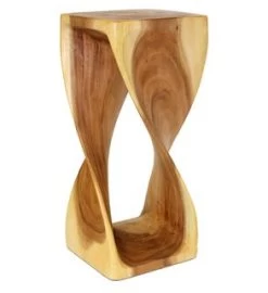 Two Turn Hand Carved Side Table 'Medium' 9 Two Turn Hand Carved Side Table 'Medium' -Garden Comfort Shop square double leg twisted stool 28 L