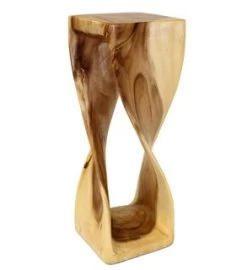 Two Turn Hand Carved Side Table 'Large' -Garden Comfort Shop square double leg twisted stool 30 L