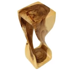 Two Turn Hand Carved Side Table 'Large' -Garden Comfort Shop square double leg twisted stool 30 XL 1