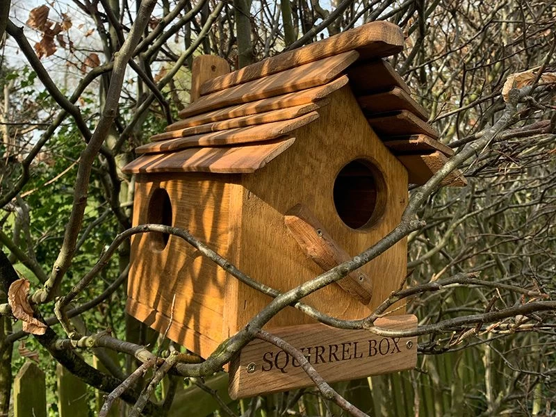 Rustic Oak Squirrel Box 3 Rustic Oak Squirrel Box