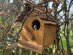 Rustic Oak Squirrel Box 7 Rustic Oak Squirrel Box -Garden Comfort Shop squirrel box side2