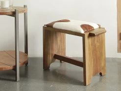 Sage Stool With Goat Leather