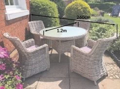 Fiji 4 Chair Dining Set 20 Fiji 4 Chair Dining Set -Garden Comfort Shop table diagram 01