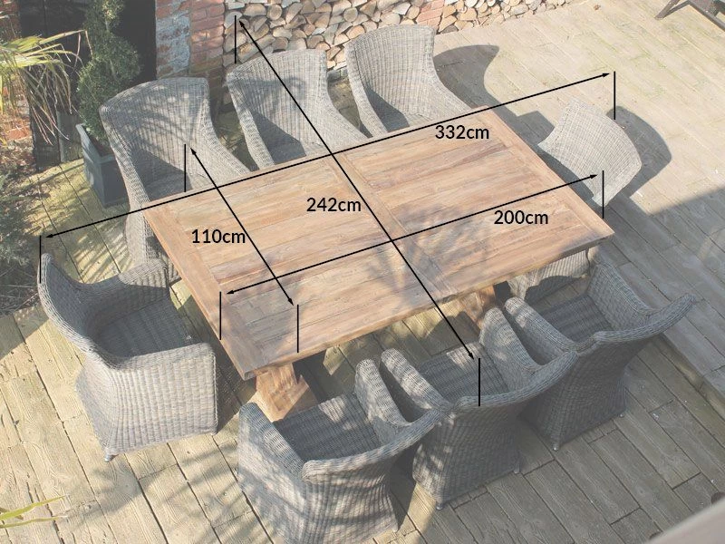 Valencia 8 Chair Dining Set 5 Valencia 8 Chair Dining Set - Image 3