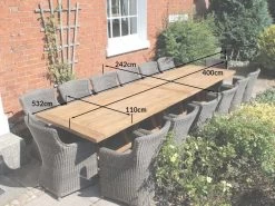 Valencia Teak 14 Chair Dining Set 23 Valencia Teak 14 Chair Dining Set -Garden Comfort Shop table diagram 05 01