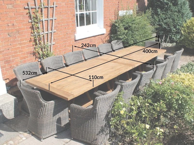 Valencia Teak 14 Chair Dining Set 4 Valencia Teak 14 Chair Dining Set - Image 2