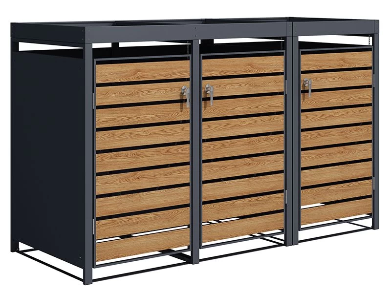 Galvanized Steel Wheelie Bin Cover With Planters | Triple | PRE ORDER 7 Galvanized Steel Wheelie Bin Cover With Planters | Triple | PRE ORDER - Image 5