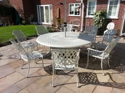 Tudor Aluminium Table - 1.8m Diameter | Ex Display | HALF PRICE 7 Tudor Aluminium Table - 1.8m Diameter | Ex Display | HALF PRICE -Garden Comfort Shop tudor set 3 1 bi