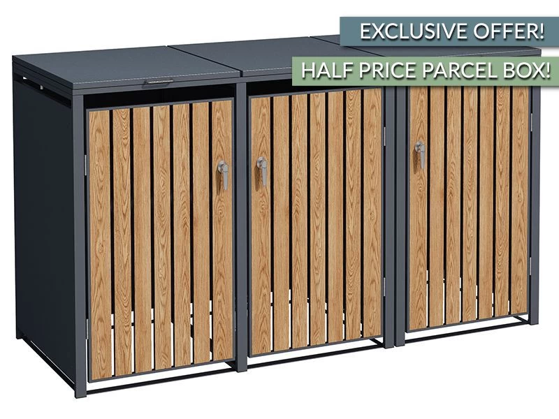 Galvanized Steel Wheelie Bin Cover | Triple | PRE-ORDER 4 Galvanized Steel Wheelie Bin Cover | Triple | PRE-ORDER - Image 2