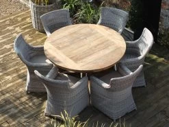 York 6 Chair Round Dining Set -Garden Comfort Shop york 6 chair round dining set XL 2 1
